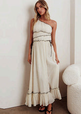 Brianna Cream Maxi Dress